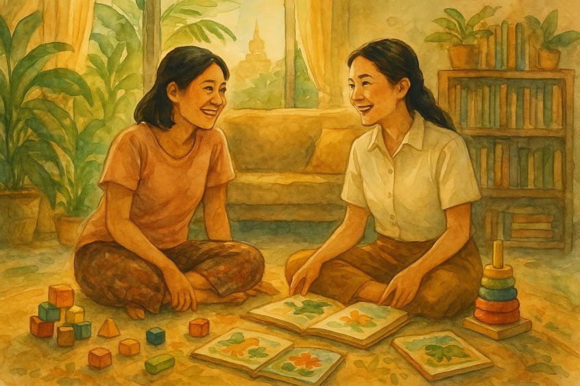 Nanny trial day with toddler in Bangkok home