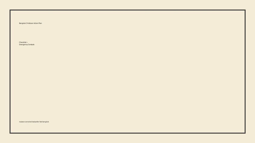 টেবিলের উপর জরুরি চাইল্ডকেয়ার চেকলিস্ট ও কেয়ারগিভার শর্টলিস্ট